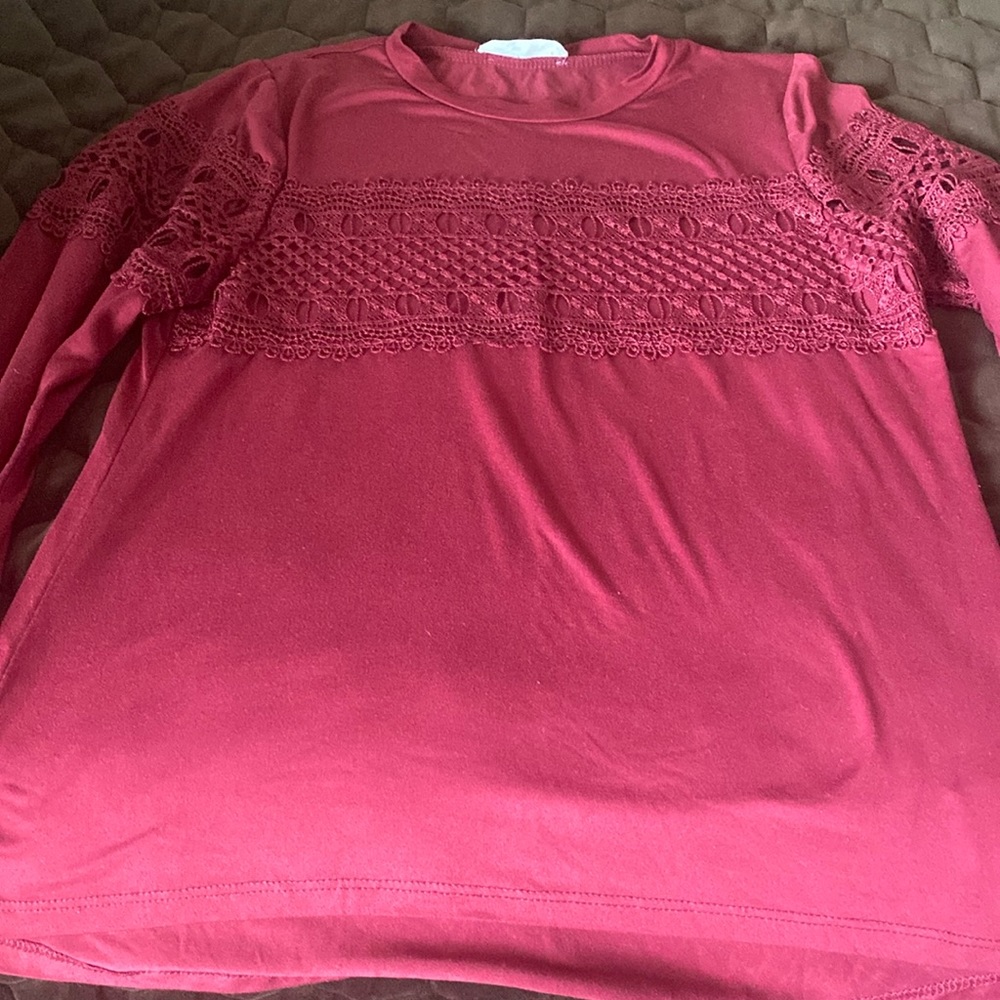 Burgundy long sleeve shirt
